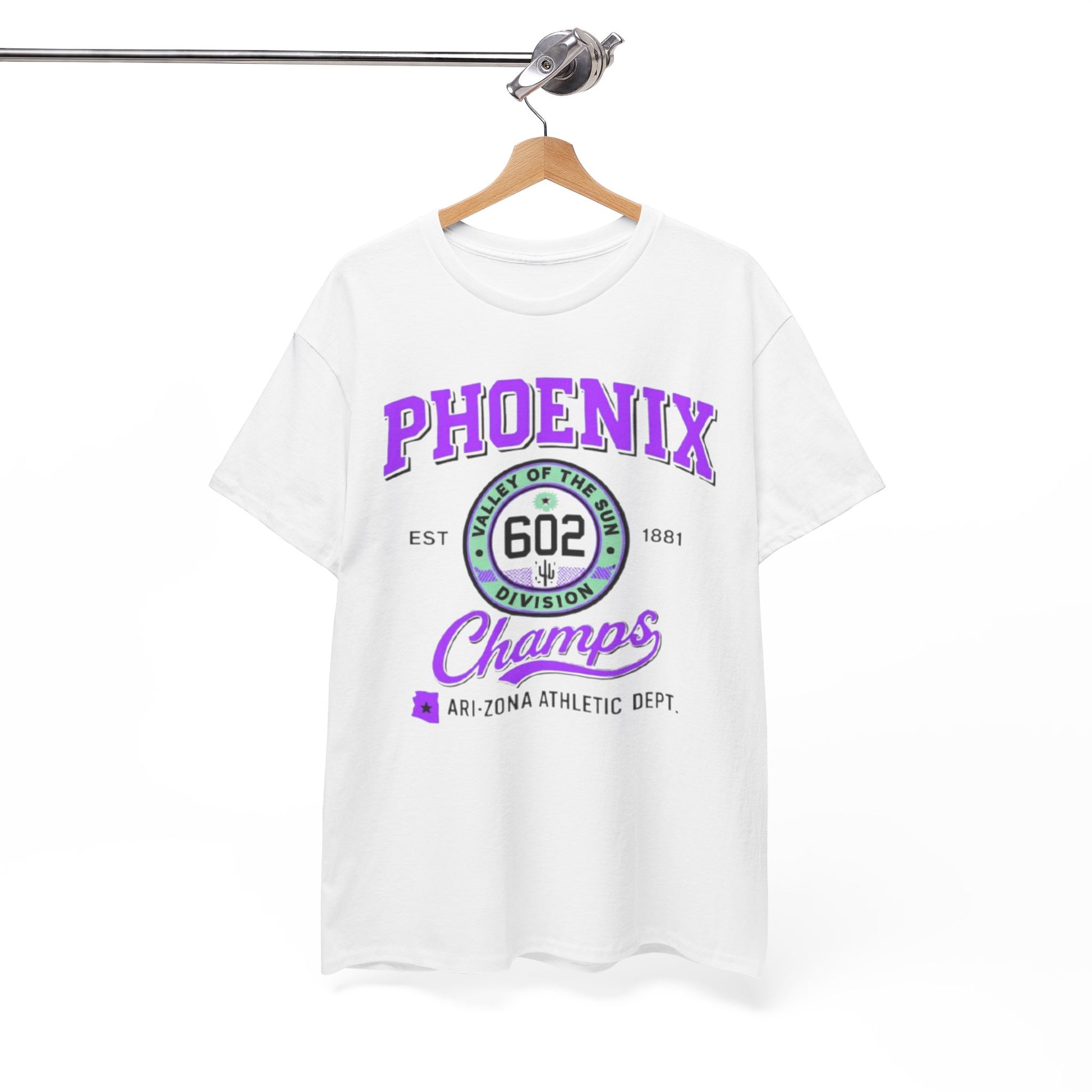 White Smoke Phoenix 602 Champs T-Shirt — Arizona Athletic Dept. Vintage Sport Tee