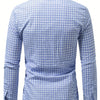 White Smoke Plaid Casual Turn- Collar Shirt