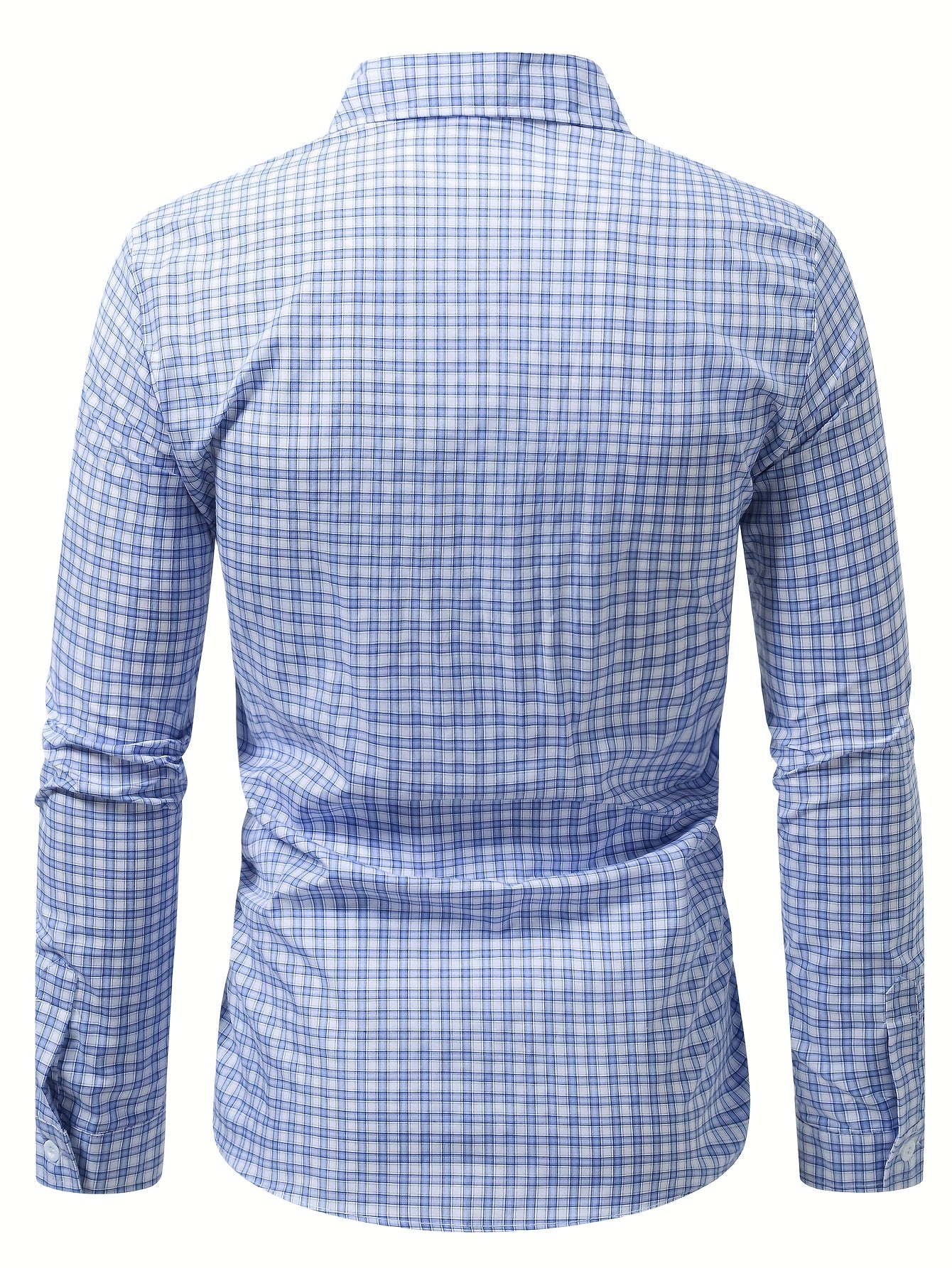 Plaid Casual Turn- Collar Shirt