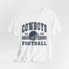 Lavender Cowboys Football Tee — Retro 1960 Helmet Short Sleeve Shirt