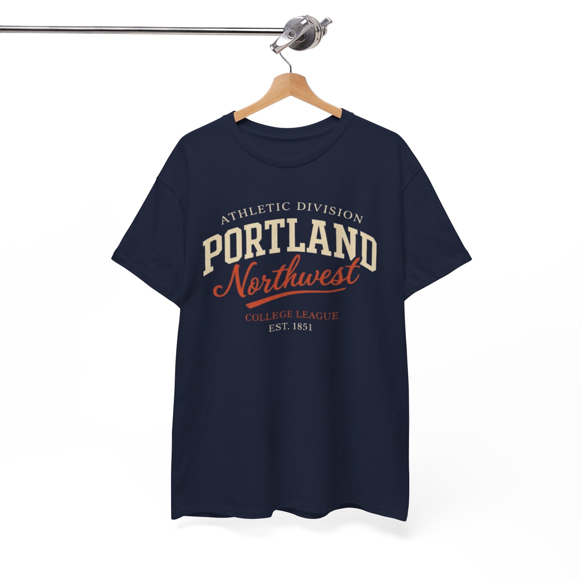 Portland Northwest Athletic Division T-Shirt — Vintage Collegiate Tee – sportswear style, breathable comfort wear, image 1.0