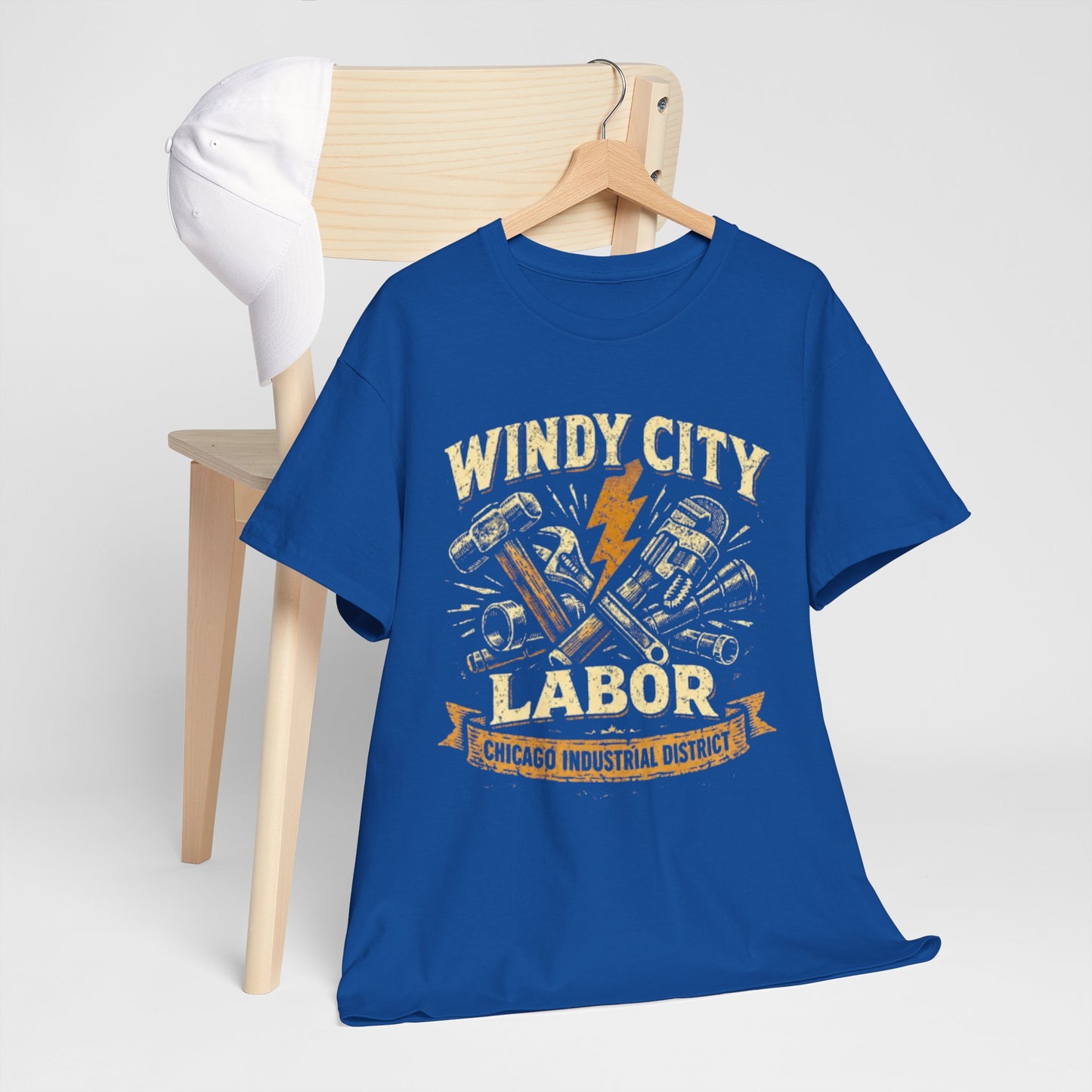 Lavender Windy City Labor Chicago Industrial District T-Shirt – Vintage Worker Tools Graphic Tee