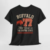 Dark Slate Gray Buffalo 77 New York Tee — Empire State Vintage Sports Shirt