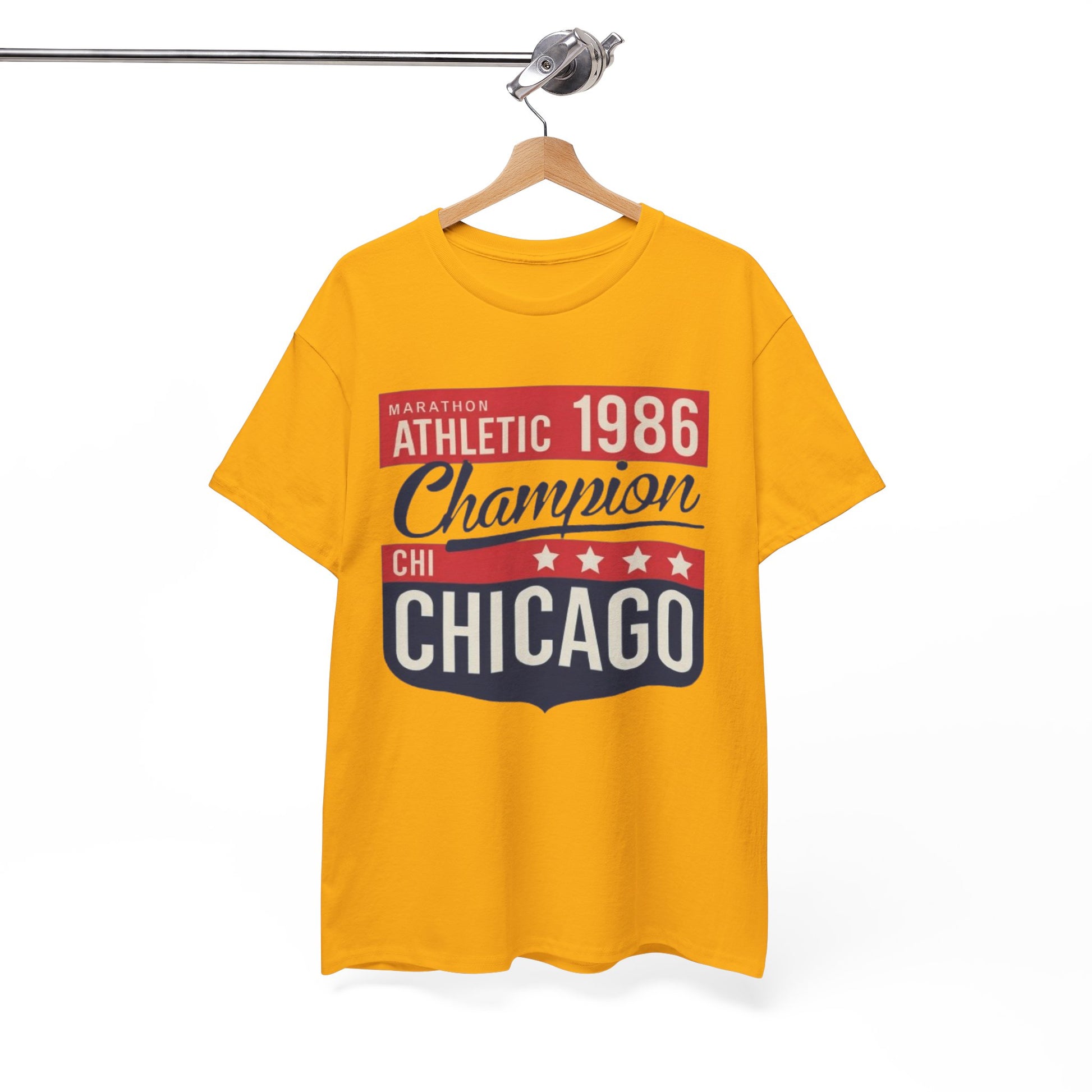 White Smoke Chicago Marathon Champion 1986 T-Shirt – Vintage Athletic Streetwear Tee