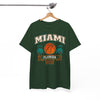 White Smoke Miami Florida Basketball Tee — Retro Palm Tree Hoop Graphic T-Shirt  Florida Sports  Shirt