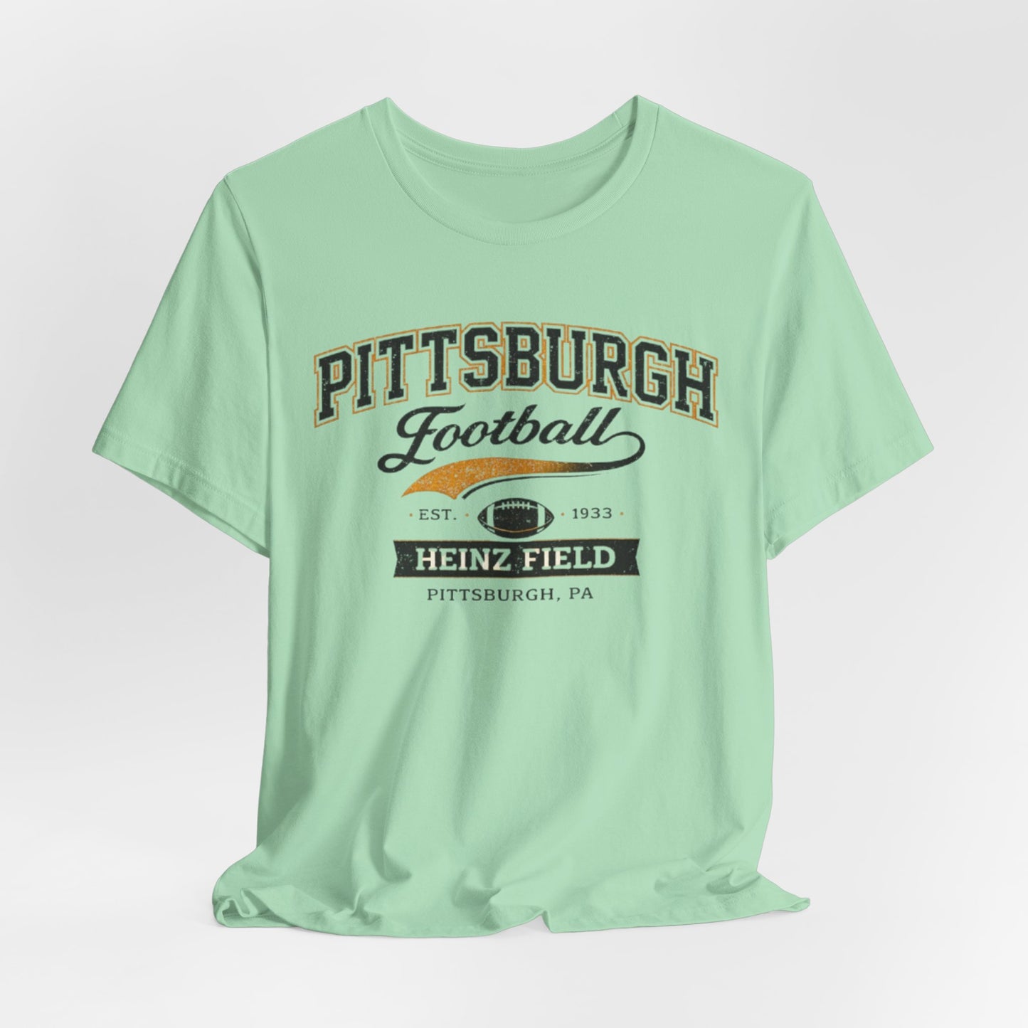 Lavender Pittsburgh Football T‑Shirt — Heinz Field Vintage Crew Tee