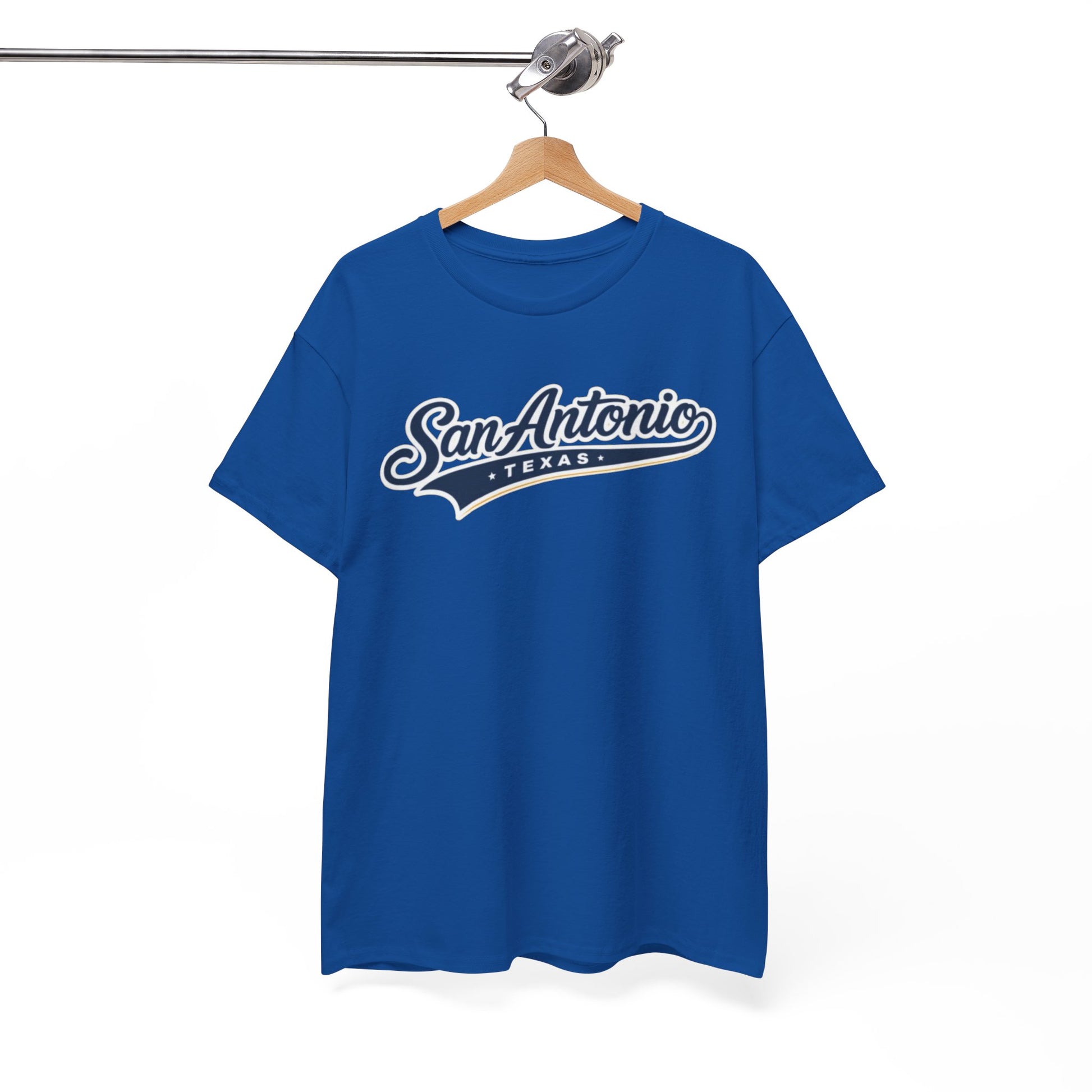 White Smoke San Antonio Script T‑Shirt — Retro Texas Baseball Tee