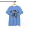 White Smoke Buffalo Crest Tee – Vintage Buffalo Logo T-Shirt