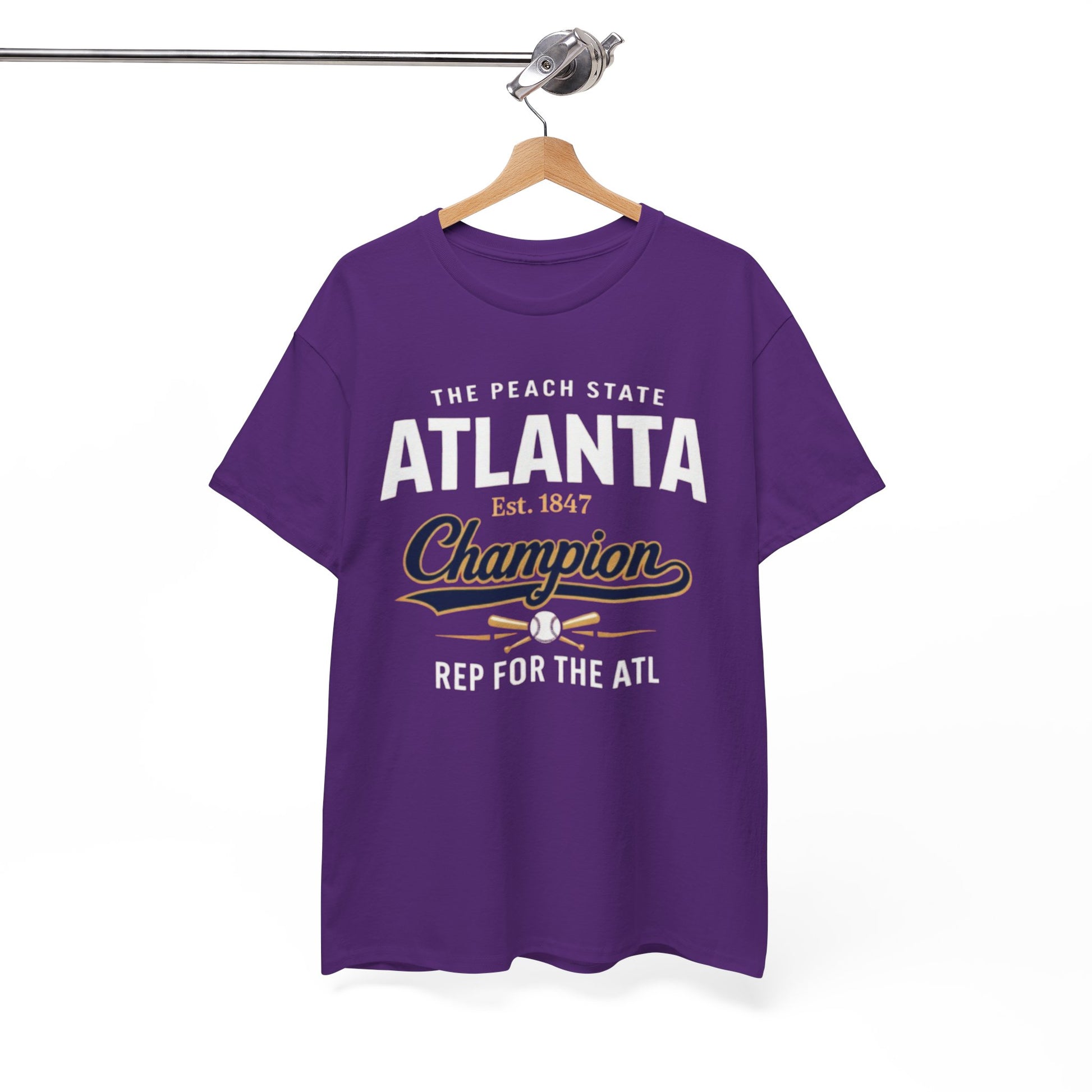 White Smoke Atlanta Champion T-Shirt — The Peach State "Rep for the ATL" Graphic Tee