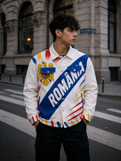 Romania Retro Streetwear Jacket for Men and Women – Viral Pinterest Inspired Patriotic Fashion