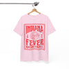 White Smoke Indiana Fever Basketball Tee — Retro Red Checkerboard Team Shirt