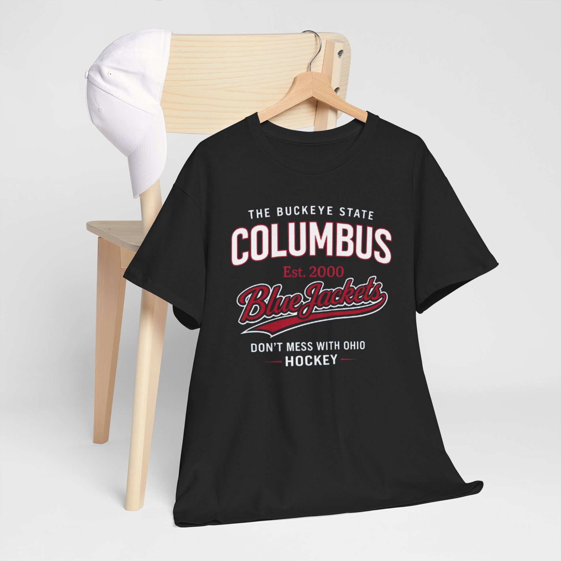 Dark Slate Gray Columbus Blue Jackets Hockey T‑Shirt – "Don't Mess With Ohio" Vintage Style