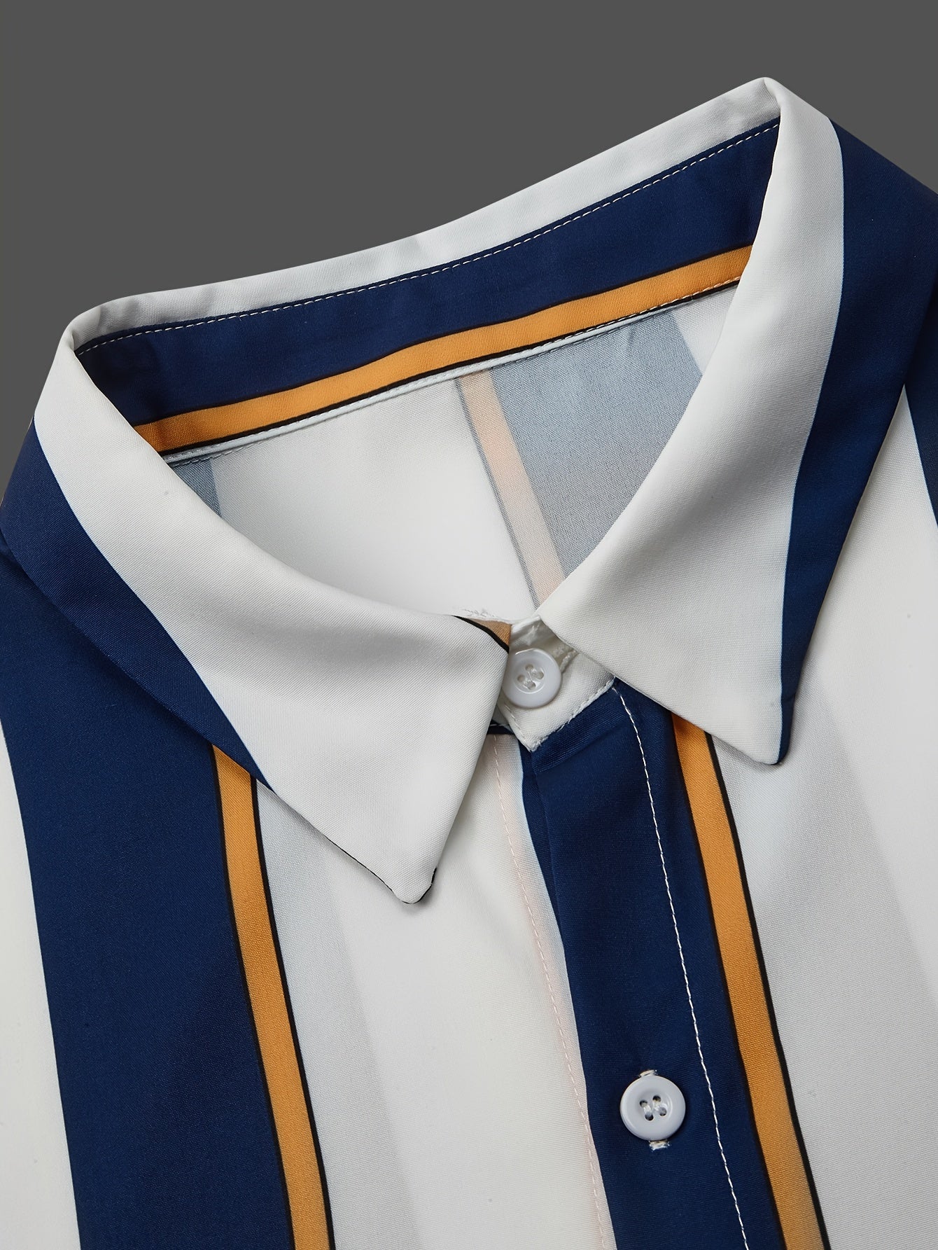 New Men'S Striped Long-Sleeve Business Shirt