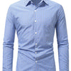 White Smoke Plaid Casual Turn- Collar Shirt