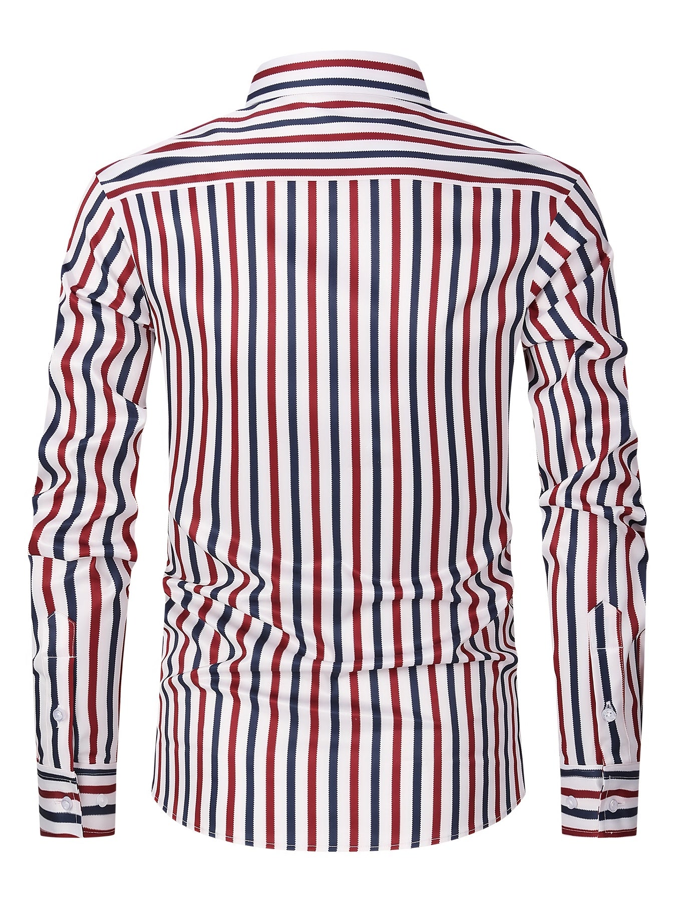 A Men'S Casual Light Business Striped Long-Sleeve Shirt - Tailored Fit with Wrinkle-Resistant Fabric, Suitable for All Seasons - Perfect for Business Commuting, Casual Gatherings, And Dates - Can Be Given As a Gift