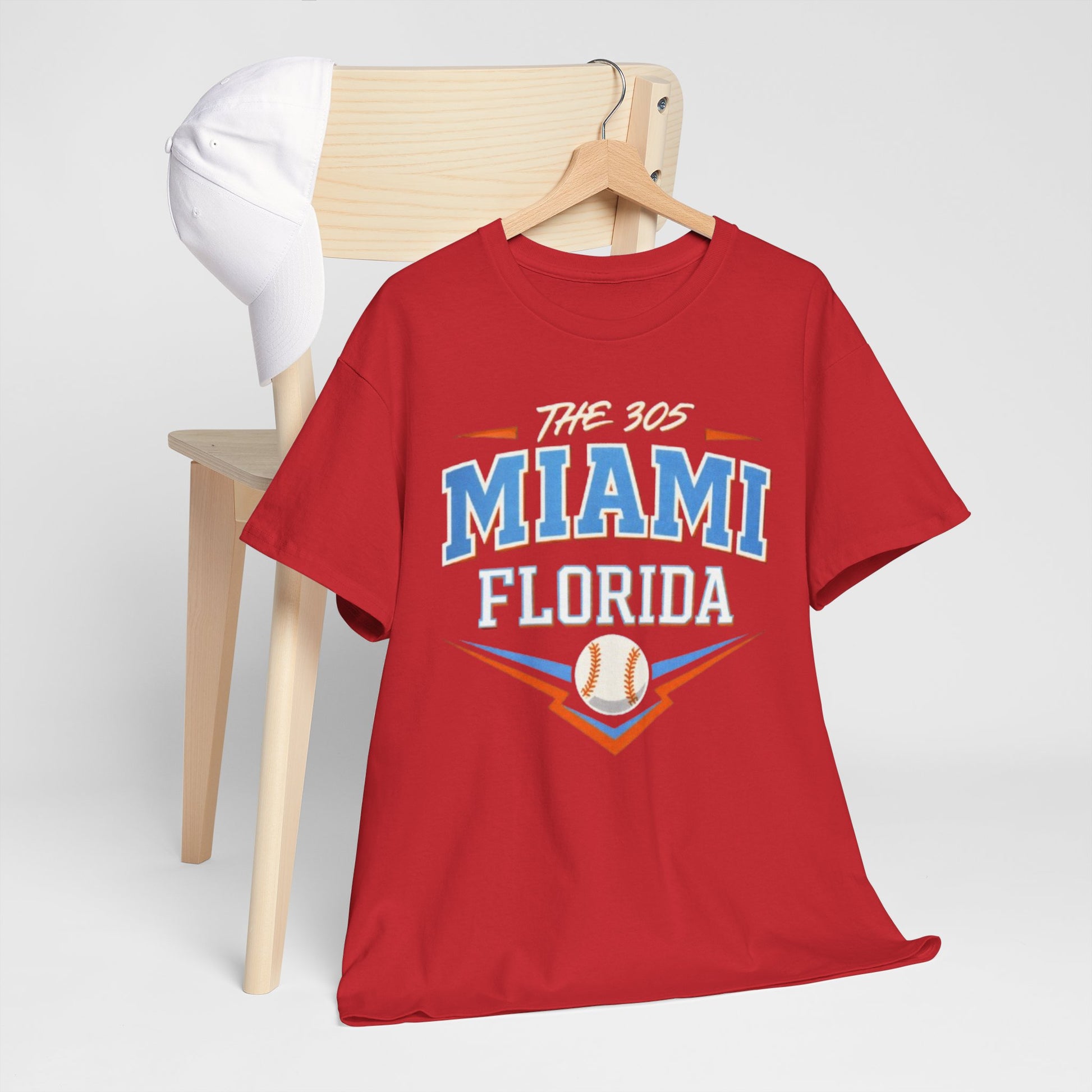 Lavender Miami Florida 305 Baseball T-Shirt — Retro Sports Tee