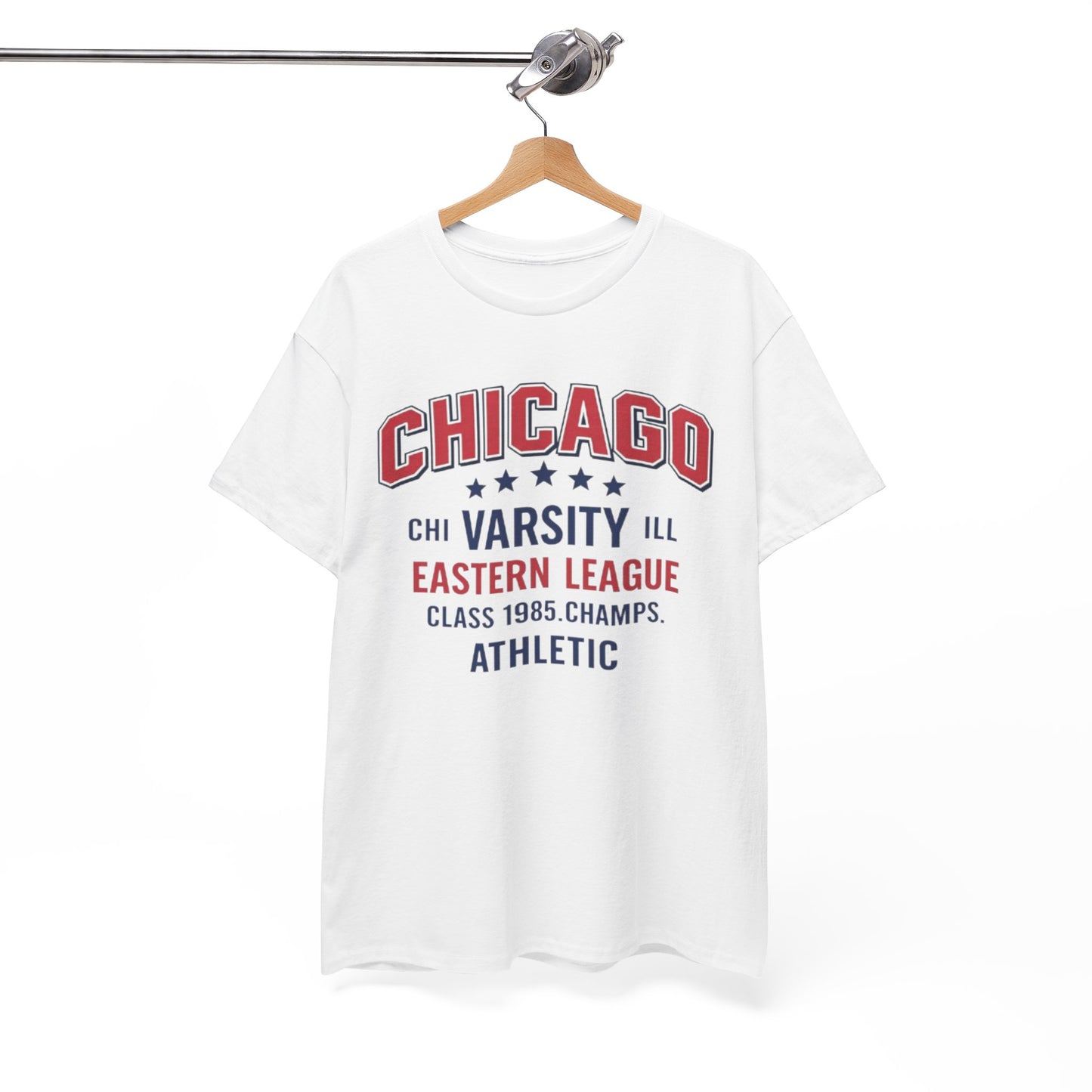 White Smoke Chicago Varsity Athletic T-Shirt — Eastern League Class 1985 Retro Tee