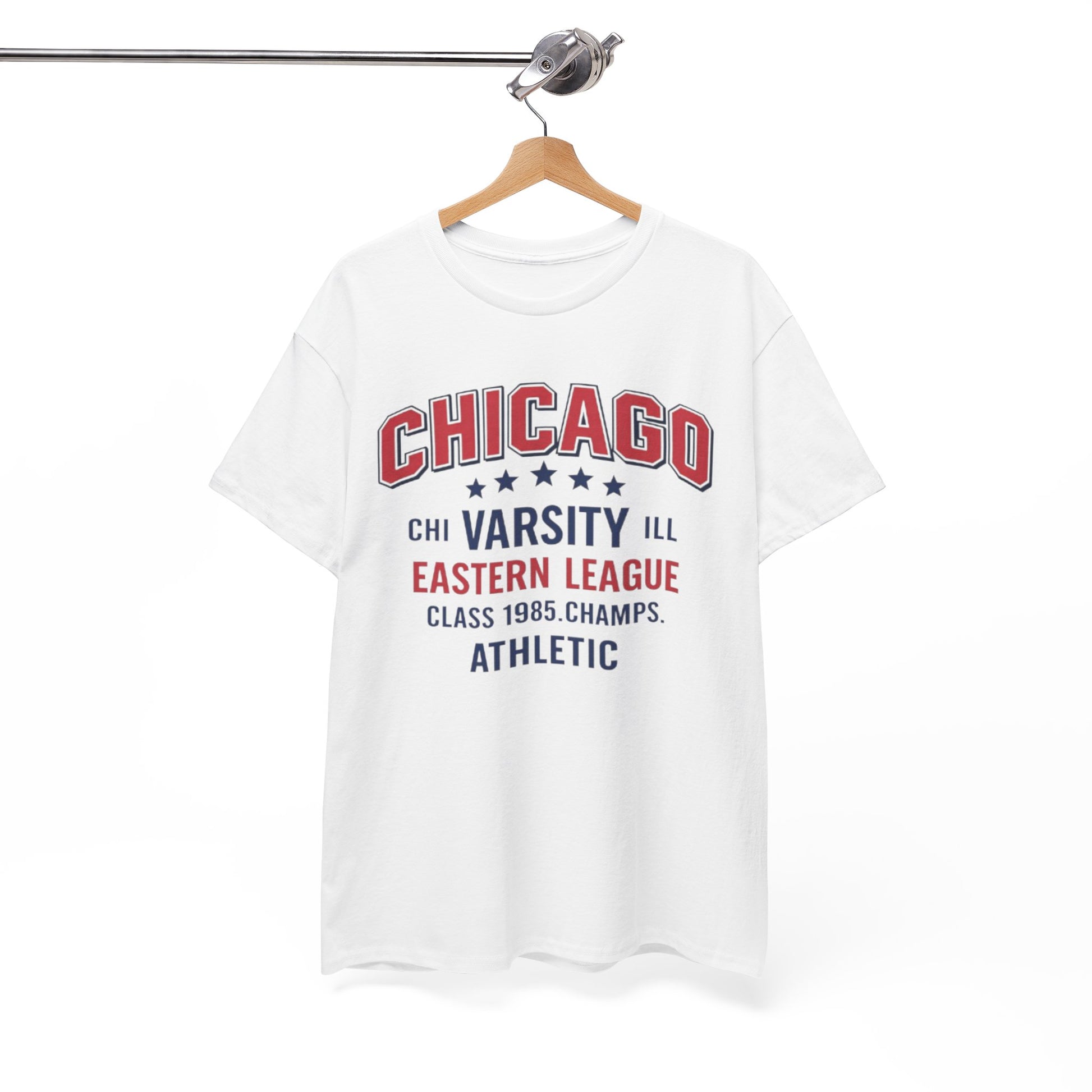 White Smoke Chicago Varsity Athletic T-Shirt — Eastern League Class 1985 Retro Tee