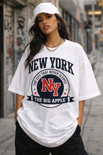 Lavender New York The Big Apple Tee — NY City That Never Sleeps Graphic T‑Shirt