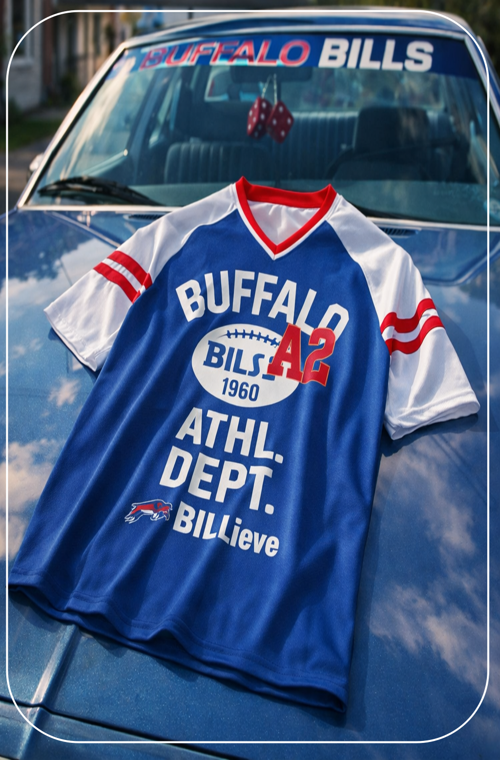 Midnight Blue Buffalo Athletic Department Football T-Shirt – Vintage Buffalo Game Day Fan Shirt