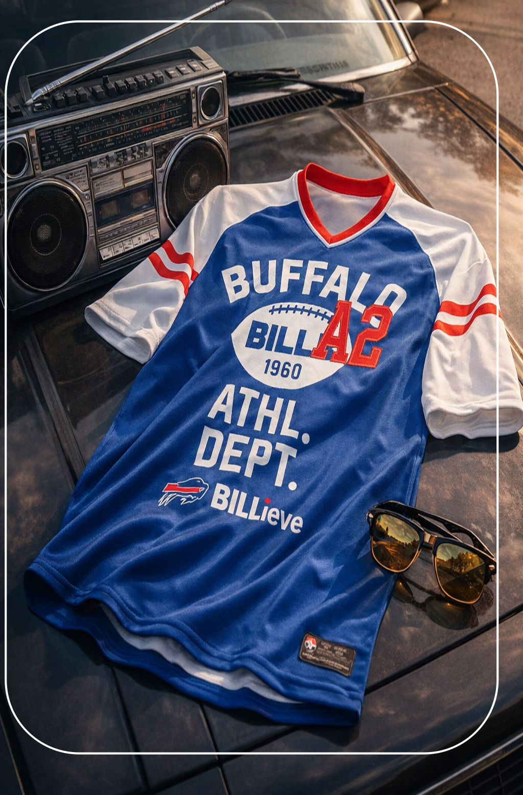 Dark Slate Gray Buffalo Athletic Department Football T-Shirt – Vintage Buffalo Game Day Fan Shirt