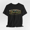 Black Packers Football T‑Shirt — Vintage Camo Lettering Tee