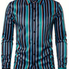 White Smoke Men'S Casual Long-Sleeve Print Shirt, Stylish Classic Striped Top