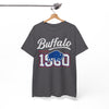 White Smoke Vintage Buffalo Graphic Tee — '1980' Distressed Hometown t-shirt  retro graphic tee  collegiate distressed shirt