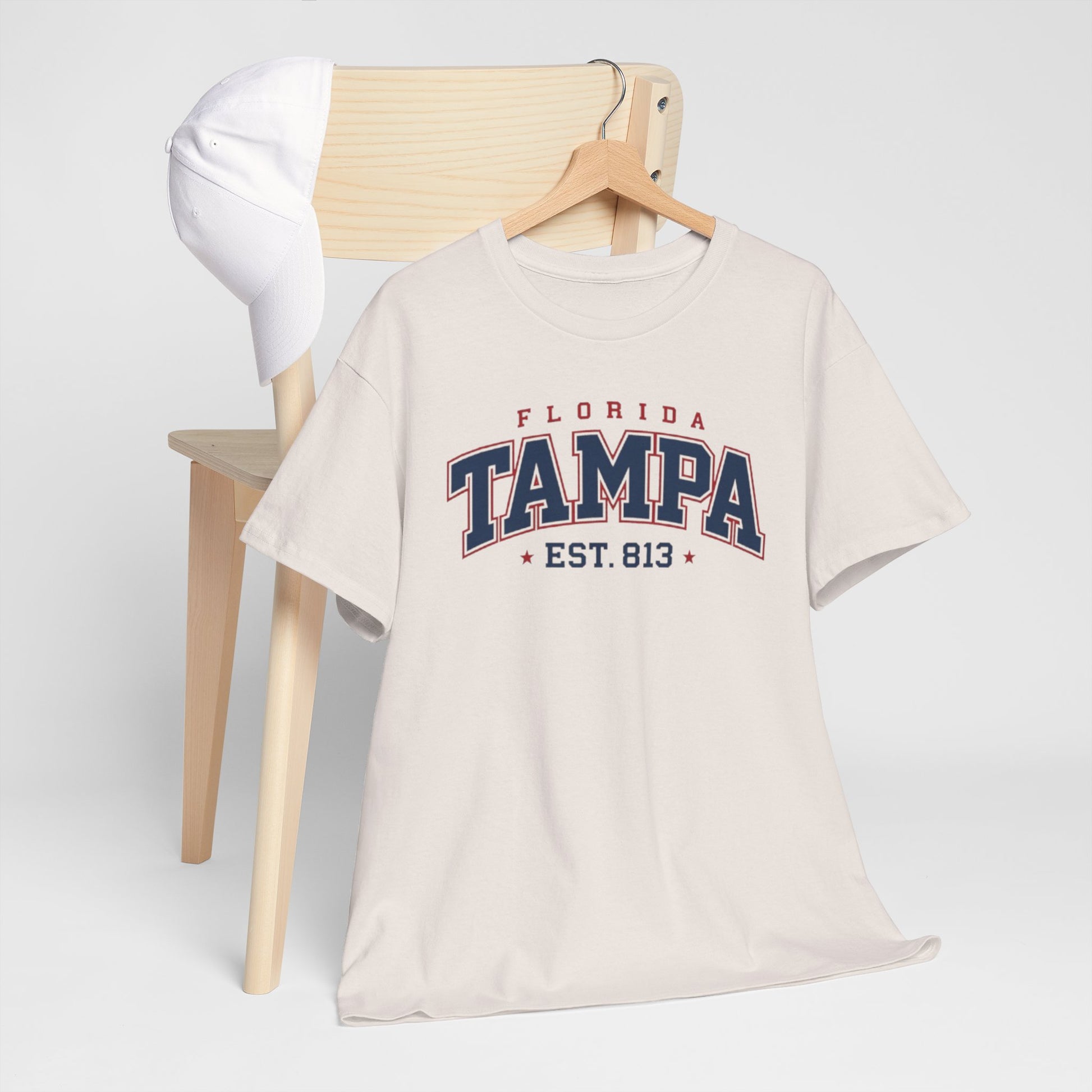 Light Gray Tampa Florida Vintage College Tee – EST. 813 City Shirt
