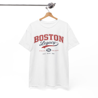 White Smoke Boston Legacy Tee — Vintage Athletic Massachusetts Shirt