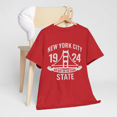 Firebrick New York City 1924 Bridge Tee — "Go Big or Go Home" Vintage NYC T-Shirt