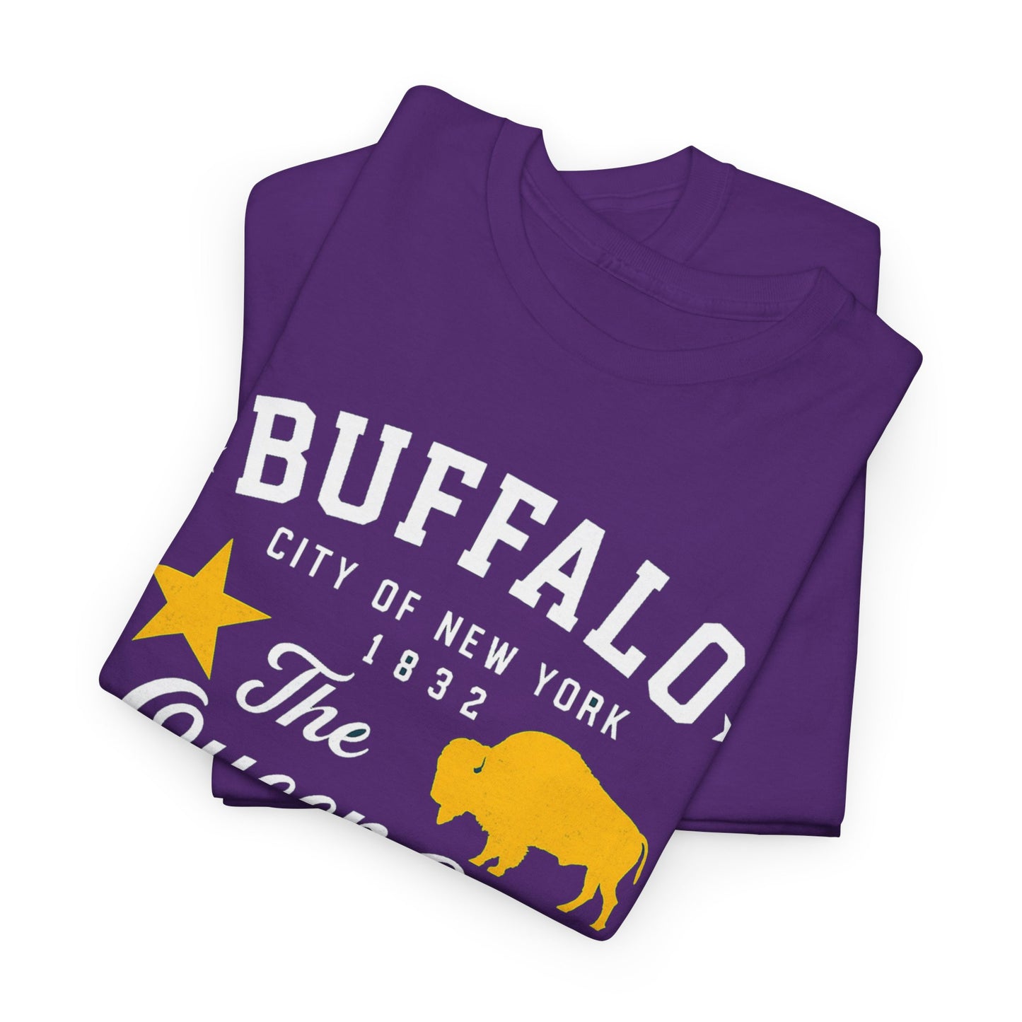 Buffalo City T‑Shirt – Gold Star & Bison Graphic Tee