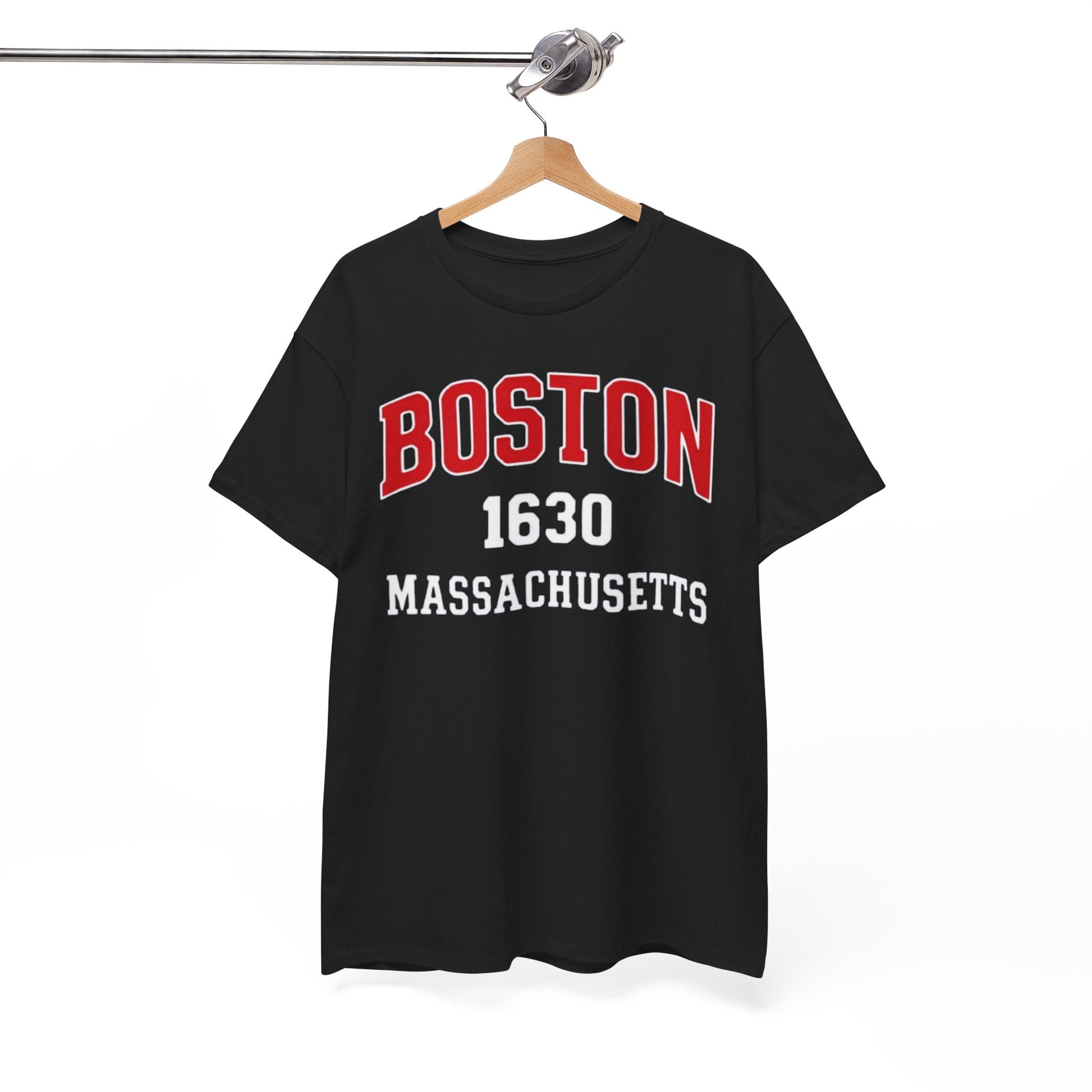 White Smoke Boston 1630 Massachusetts T-Shirt College style Retro campus tee