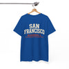 White Smoke San Francisco Baseball Tee — Retro City Sports T‑Shirt