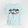 Lavender Nashville Music City T Shirt Vintage 90s Varsity Style — Vintage Americana Tour Tee