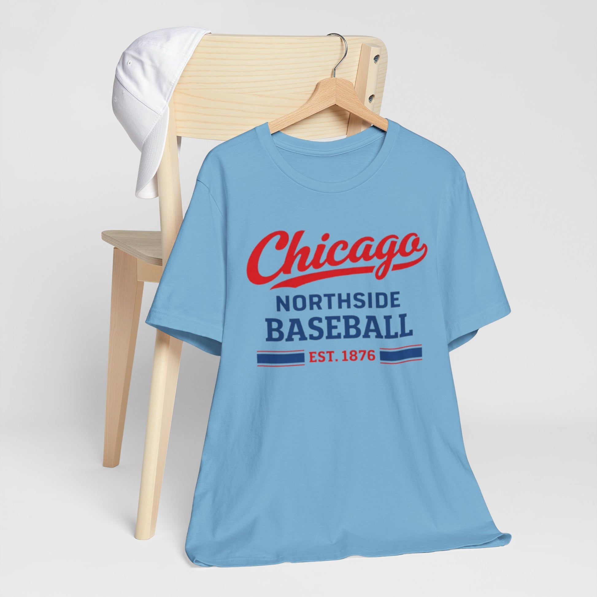 Cornflower Blue Chicago Northside Baseball Tee — Est. 1876 Vintage Sports T‑Shirt