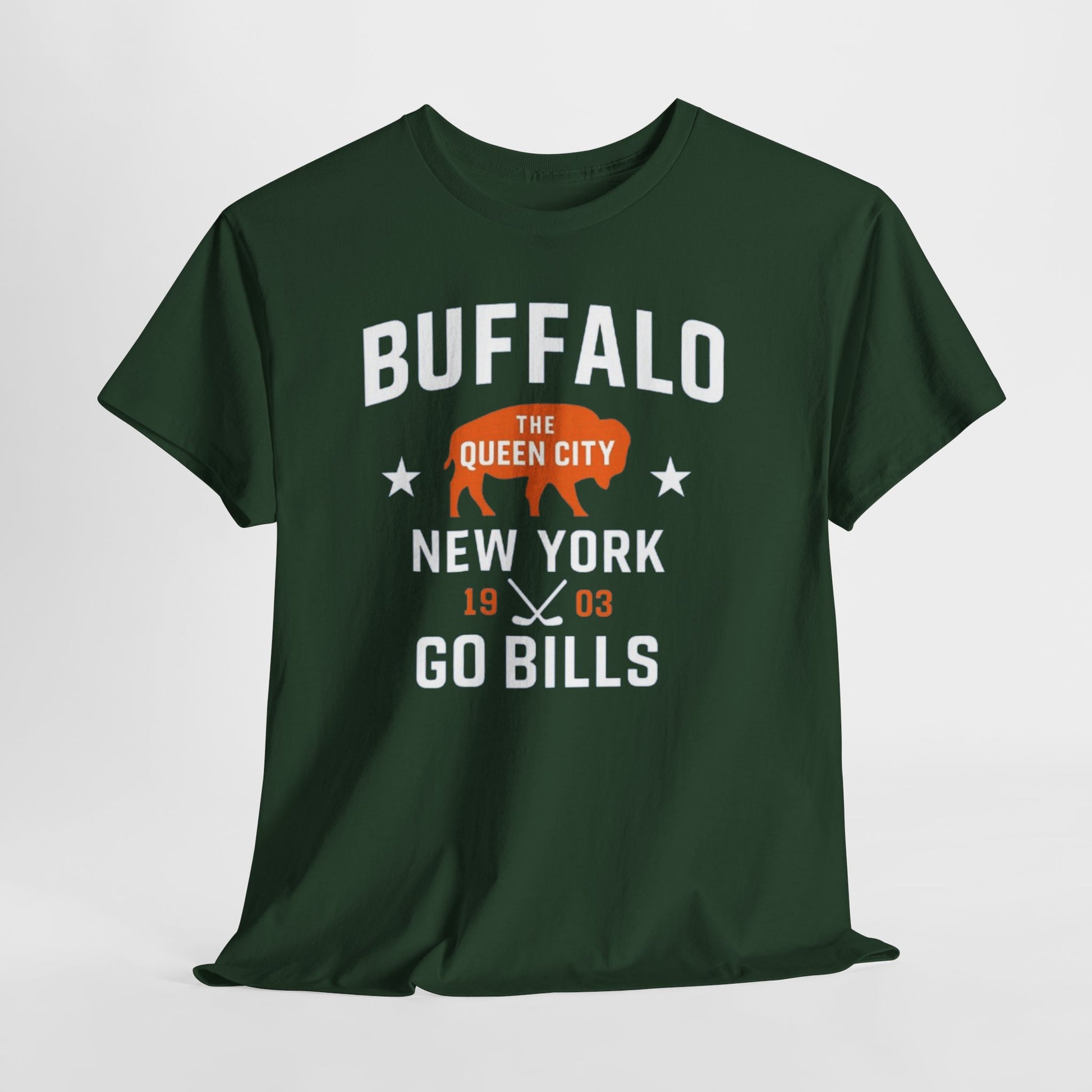 Dark Slate Gray Buffalo New York "The Queen City" Go Bills T-Shirt