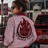 Ohio State - Buckeyes Plaid Jacket – White Red Tailgate Game Day Streetwear for Women