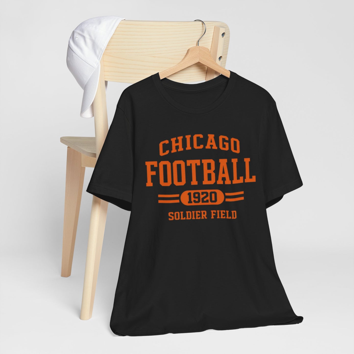 Dark Slate Gray Chicago Football 1920 Soldier Field Shirt – Vintage Navy Orange Game Day T Shirt
