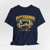 Dark Slate Gray Pittsburgh Football T-Shirt — Retro Established 1933 Fan Tee