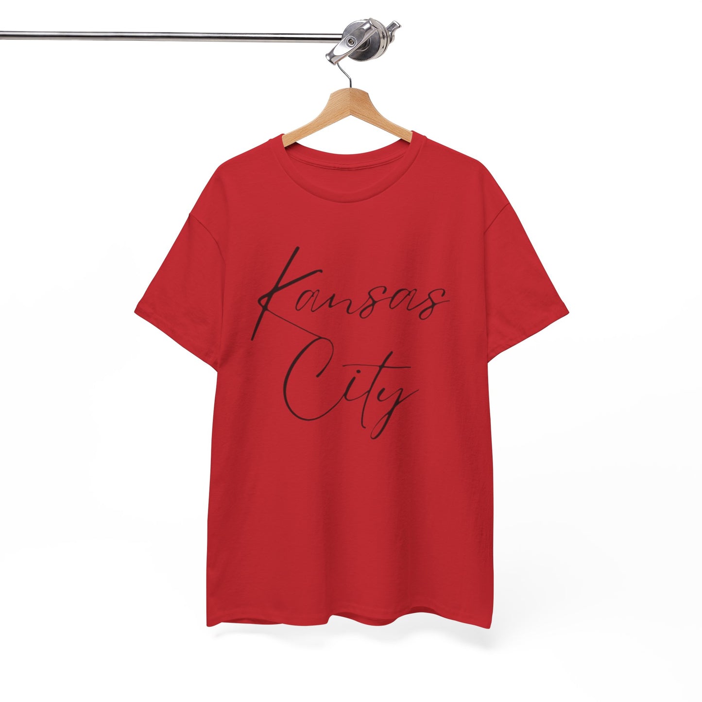 Kansas City Script Tee — Minimalist City Name T‑Shirt – breathable comfort wear, football shirt, image 1.0