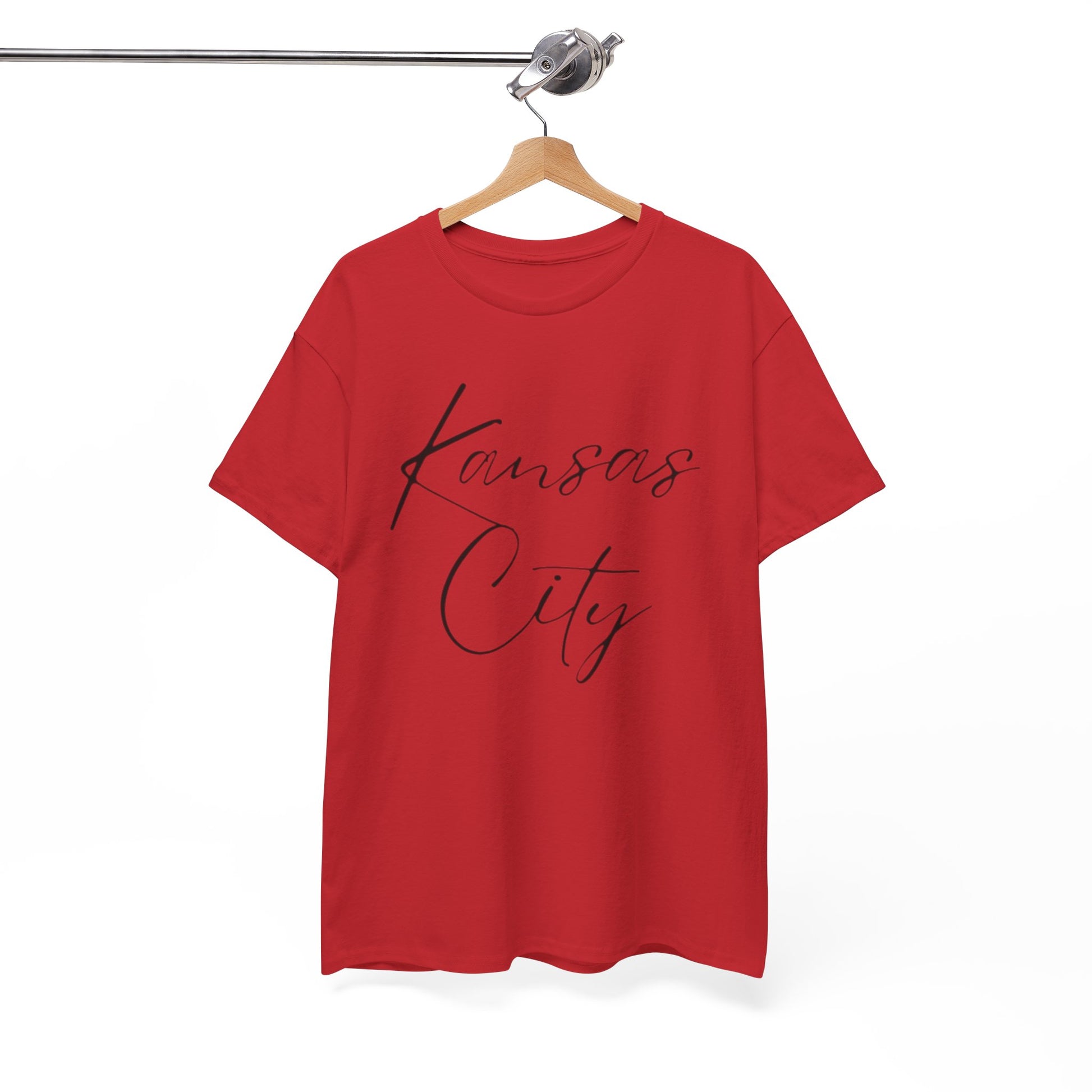 Kansas City Script Tee — Minimalist City Name T‑Shirt – breathable comfort wear, football shirt, image 1.0