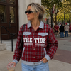Crimson Plaid “The Tide” Game Day Jacket – Vintage Alabama Inspired Streetwear Coat