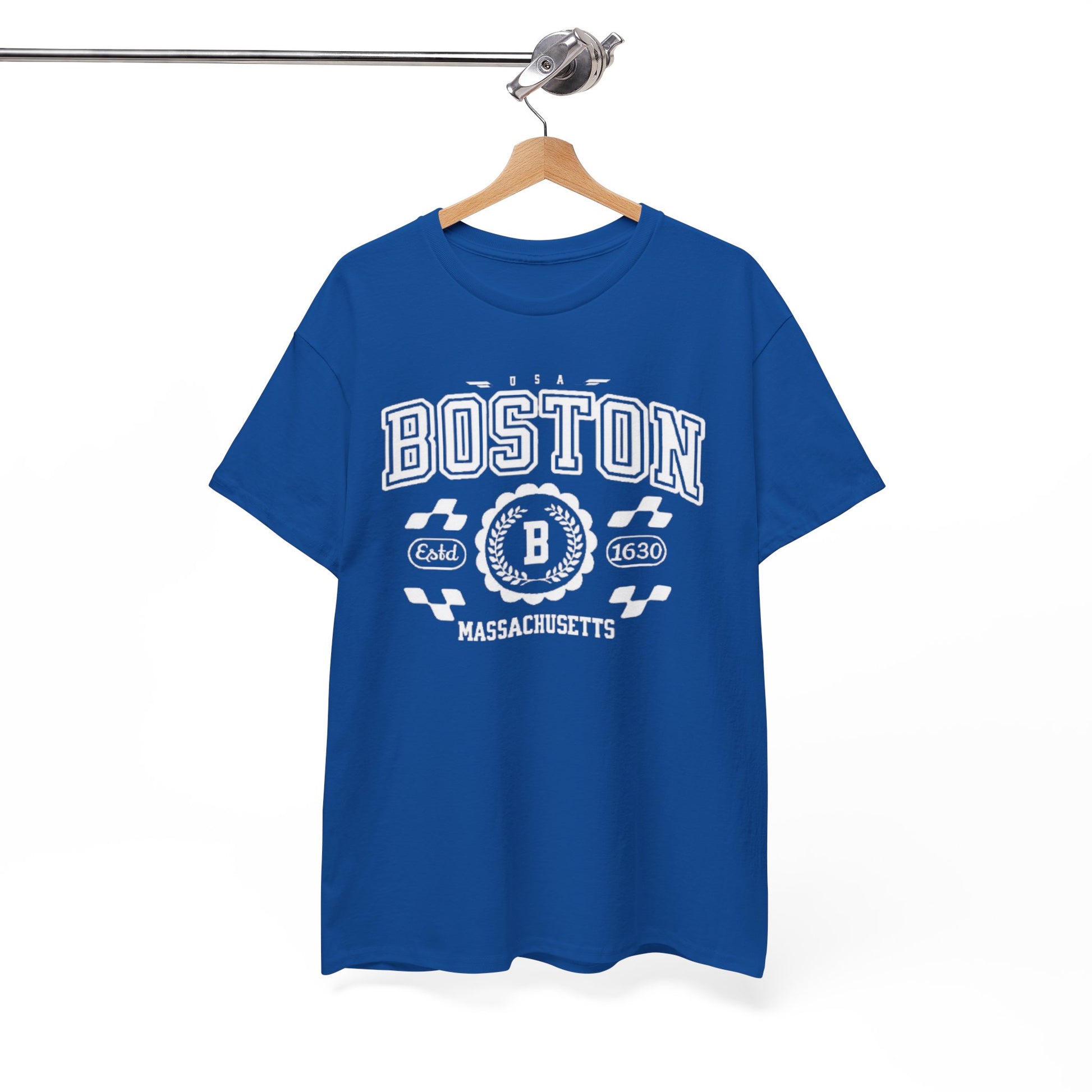 White Smoke Boston Racing Vintage Tee — Massachusetts Graphic T-Shirt