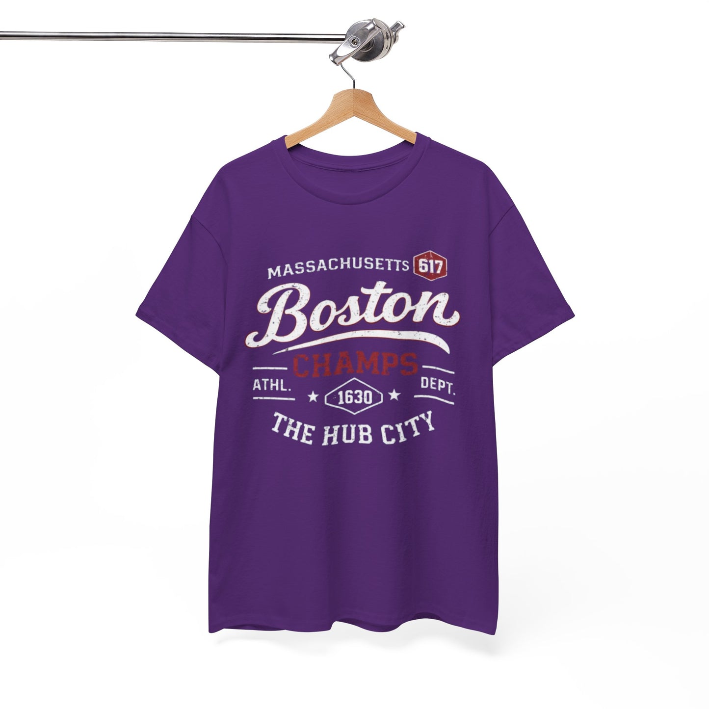 White Smoke Boston Champs T-Shirt — The Hub City Athletic Tee (Massachusetts 617)