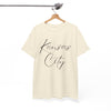 White Smoke Kansas City Script Tee — Minimalist City Name T‑Shirt
