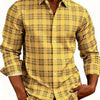 White Smoke Men'S Plaid Long-Sleeve Shirt with 3D Digital Printing, Suitable for Casual Outings, Entertainment, And Gatherings