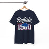 White Smoke Vintage Buffalo Graphic Tee — '1980' Distressed Hometown t-shirt  retro graphic tee  collegiate distressed shirt