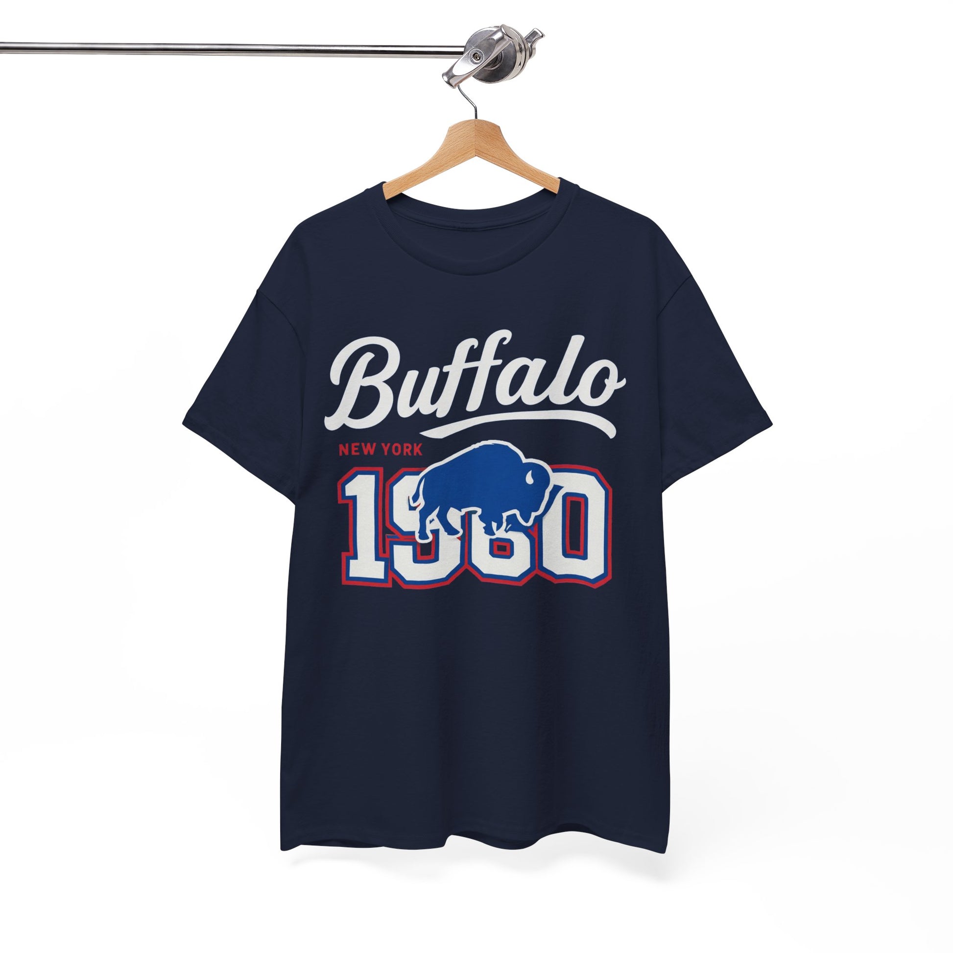 White Smoke Vintage Buffalo Graphic Tee — '1980' Distressed Hometown t-shirt  retro graphic tee  collegiate distressed shirt