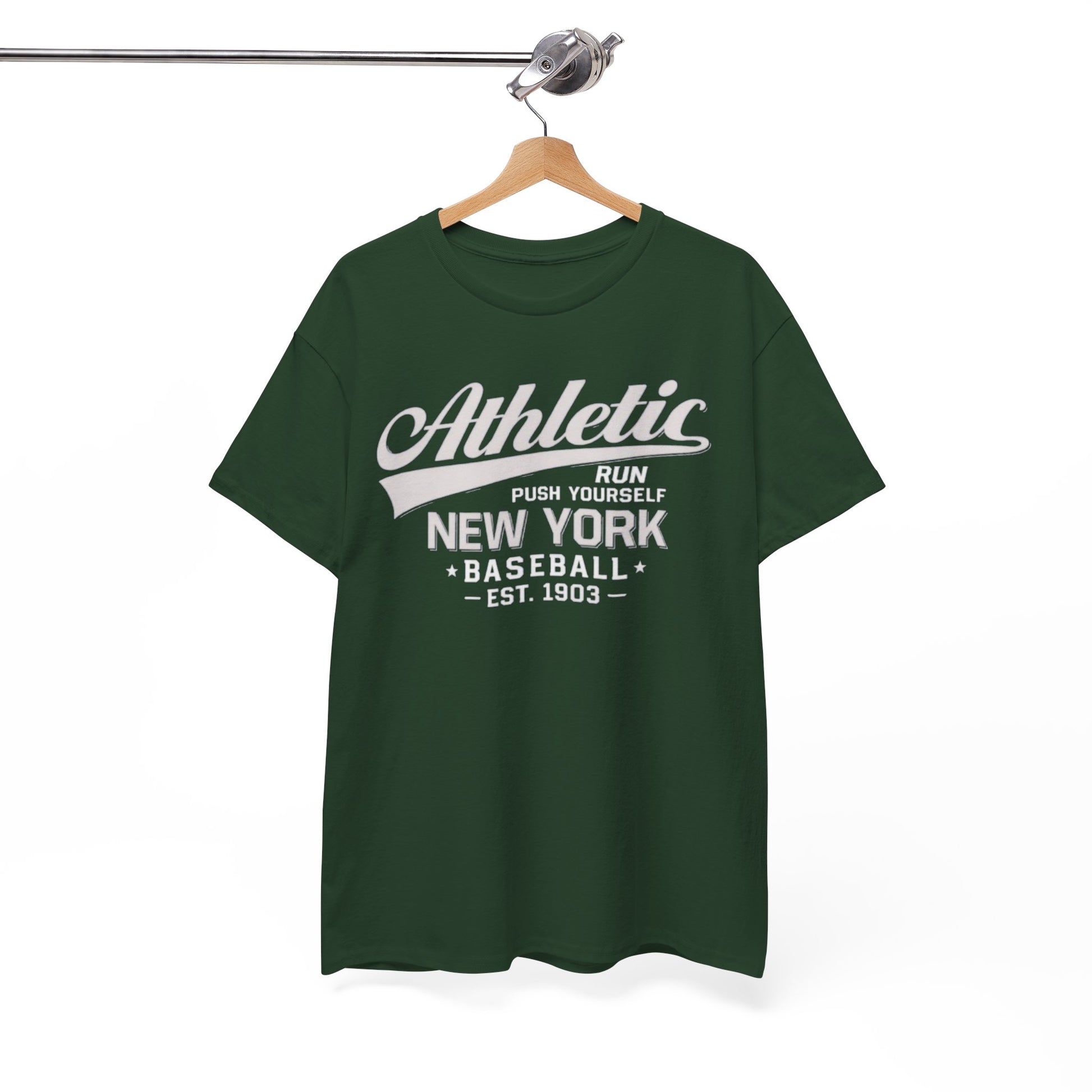 White Smoke Athletic New York Baseball Tee — 'Athletic: Run, Push Yourself' Vintage Sport T-Shirt